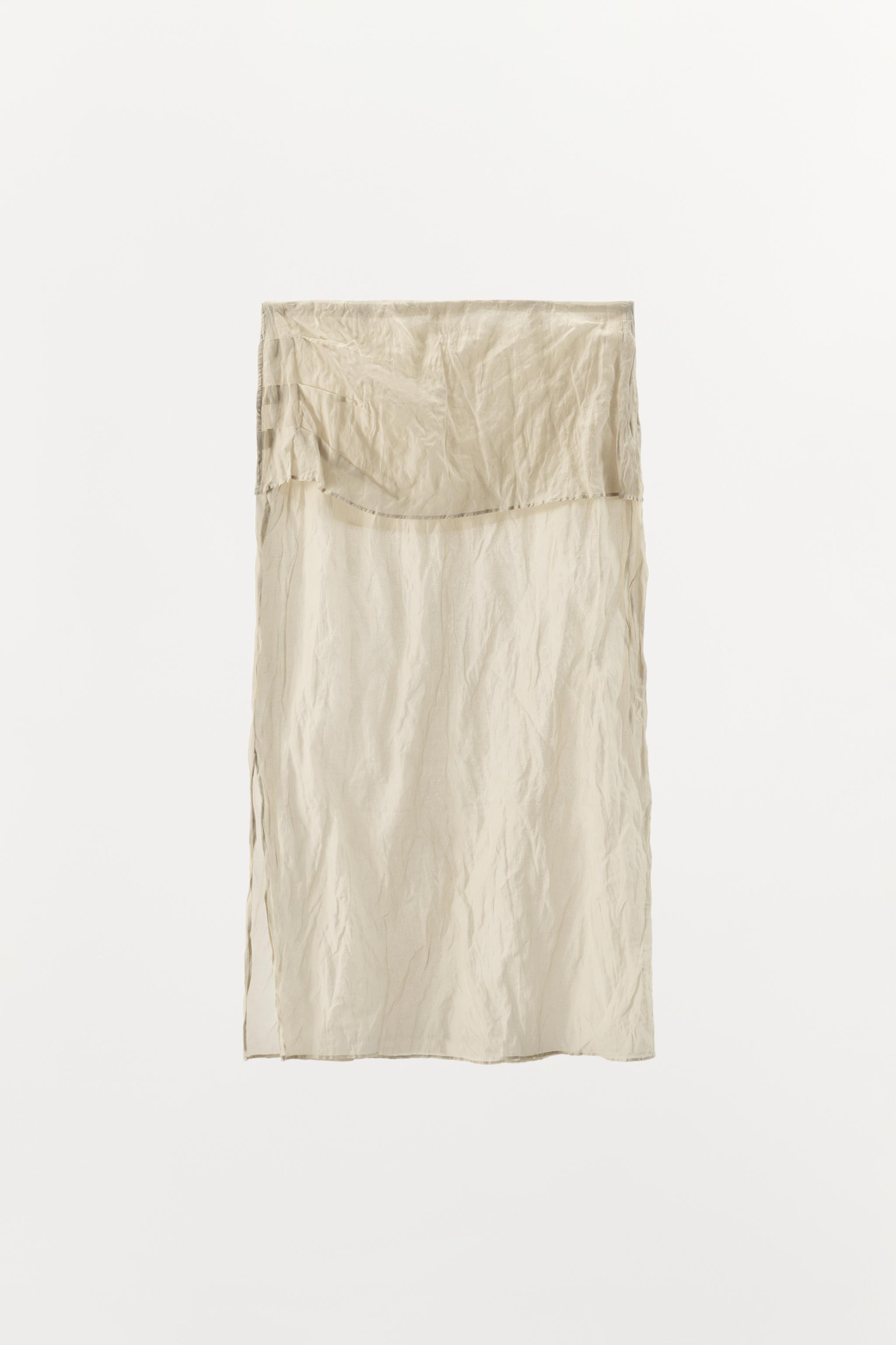 WRINKLED EFFECT MIDI SKIRT
